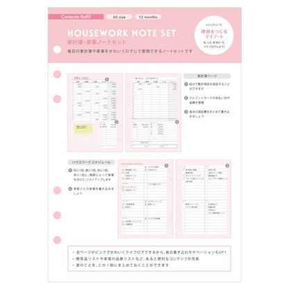 Mark's A5 System Planner Contents Refill - Housework Note Set