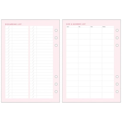 Mark's A5 System Planner Contents Refill - Housework Note Set
