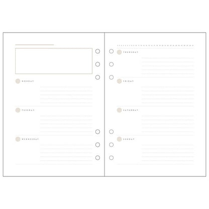 Mark's A5 System Planner Diary Refill - Weekly Horizontal Brown