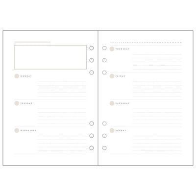 Mark's A5 System Planner Diary Refill - Weekly Horizontal Brown