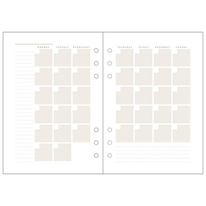 Mark's A5 System Planner Diary Refill - Monthly Block Brown