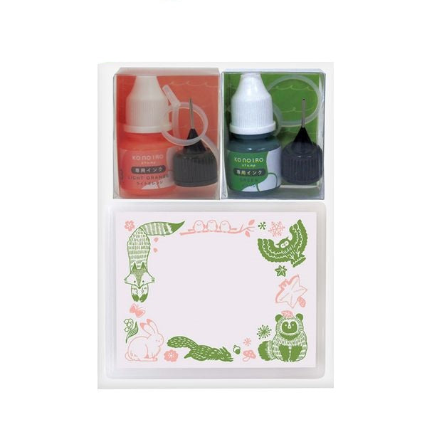 Kodomo No Kao Konoiro Set with 2 Inks - Forest Animal