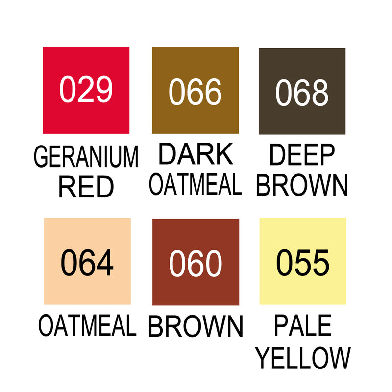 Kuretake ZIG CLEAN COLOUR Real Brush 6 Colour Set - Portrait Colours II