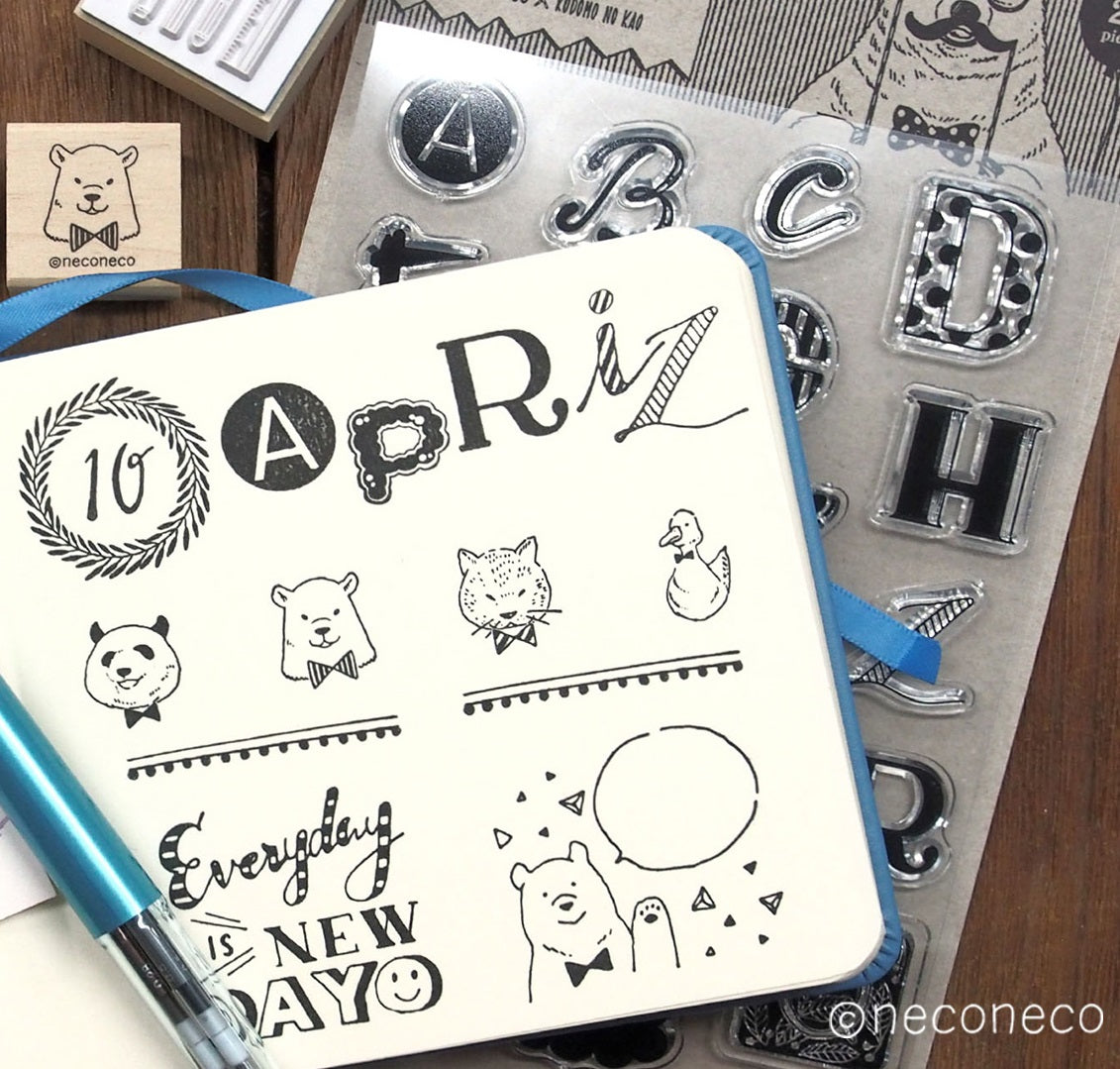 Kodomo No Kao x Neconeco Rubber Stamp - Panda