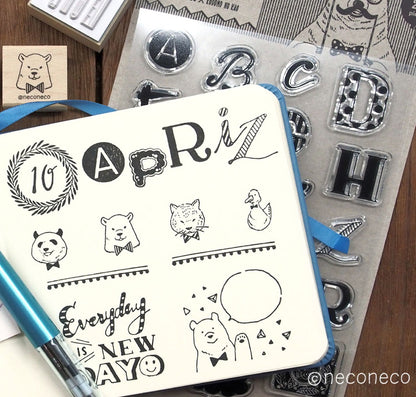 Kodomo No Kao x Neconeco Rubber Stamp - Panda