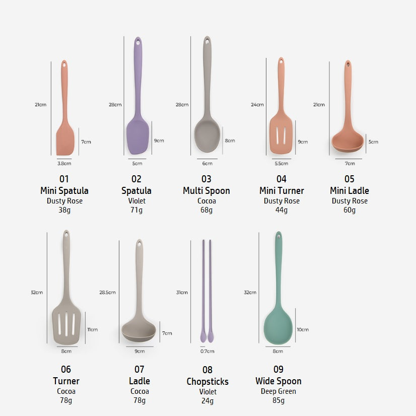 Dailylike Bonbon Silicone Utensils - 03 Multi Spoon (Cocoa)