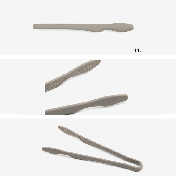 Dailylike Bonbon Silicone Utensils - 11 Kitchen Tongs (Cocoa)
