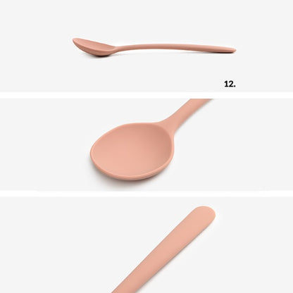 Dailylike Bonbon Silicone Utensils - 12 Mini Multi Spoon (Dusty Rose)